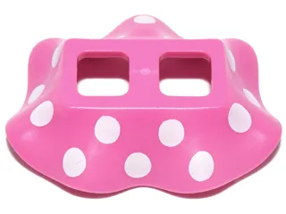 Minifigure Skirt Plastic with Large White Polka Dots Pattern (Minnie Mouse)