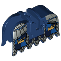 Horse Barding, Ruffled Edge with Gold Crowns and Silver Chain Mail Pattern