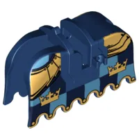 Horse Barding, Ruffled Edge with Gold Crowns and Gold Plate Armor Pattern