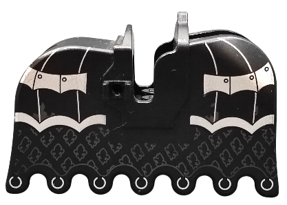 Horse Barding, Ruffled Edge with Silver Armor and Fleur-de-lis Pattern