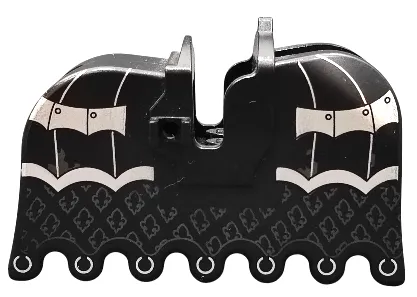 Horse Barding, Ruffled Edge with Silver Armor and Fleur-de-lis Pattern