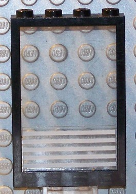 Window 1 x 4 x 5 with Trans-Clear Glass with 5 White Stripes Pattern (Sticker) - Sets 1490 / 6380 / 6398