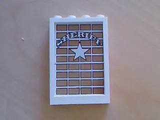 Window 1 x 4 x 5 with Trans-Clear Glass with Sheriff Pattern (Sticker) - Sets 6755 / 6764