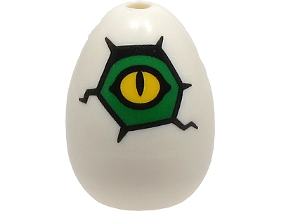 Egg with Small Pin Hole with Yellow and Green Alligator / Crocodile / Dinosaur Eye and Cracks Pattern