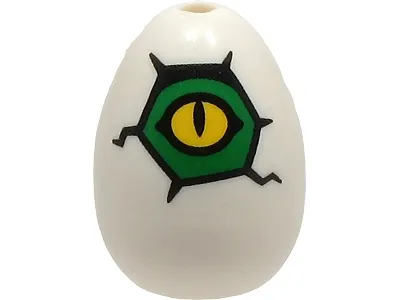 Egg with Small Pin Hole with Yellow and Green Alligator / Crocodile / Dinosaur Eye and Cracks Pattern