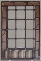 Glass for Window 1 x 4 x 5 with Brown Brick Border Pattern