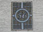 Glass for Window 1 x 4 x 5 with Bars and Number 56 in Circle Pattern (Sticker) - Set 4856