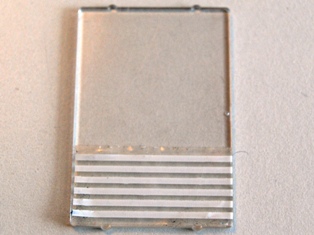 Glass for Window 1 x 4 x 5 with 6 White Stripes Pattern (Sticker) - Set 6542