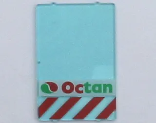 Glass for Window 1 x 4 x 5 with Octan Logo and Red Danger Stripes Pattern