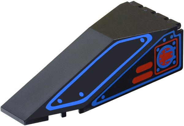 Windscreen 10 x 4 x 2 1/3 Canopy with Blue Outlines and Red Square Pattern