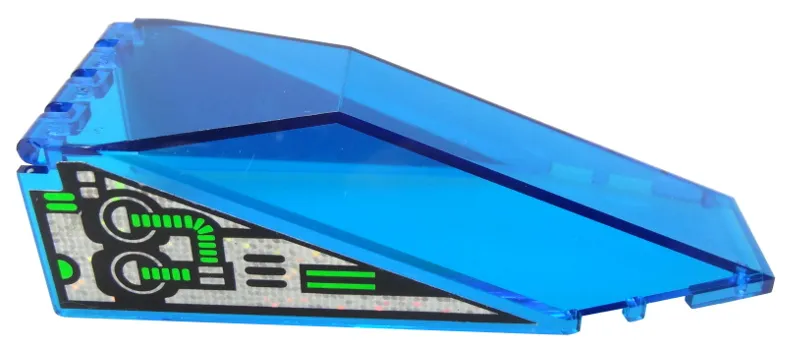 Windscreen 10 x 4 x 2 1/3 Canopy with Unitron Silver / Green Pattern on Both Sides (Stickers) - Set 6991