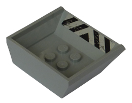 Vehicle, Tipper Bed Small with Black and Silver Danger Stripes Pattern (Sticker) - Set 8191