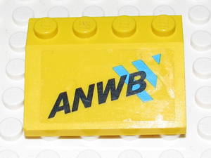 Vehicle, Mudguard 3 x 4 Slope with 'ANWB' and Blue Logo Pattern (Sticker) - Set 2140