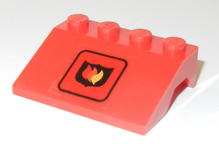 Vehicle, Mudguard 3 x 4 Slope with Fire Logo Badge Medium Pattern (Sticker) - Set 6525