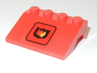 Vehicle, Mudguard 3 x 4 Slope with Fire Logo Badge Medium Pattern (Sticker) - Set 6525