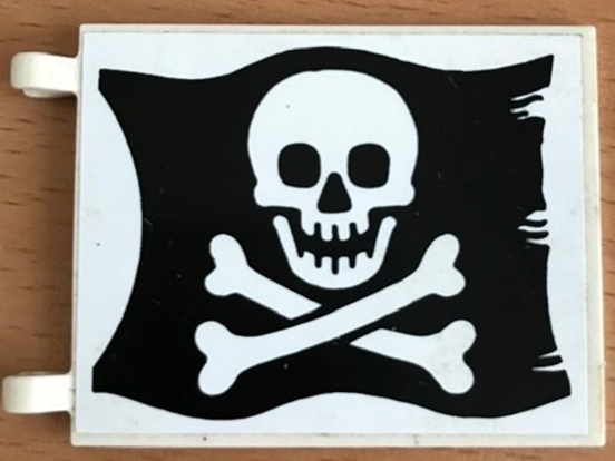 Flag 6 x 5 with Skull and Crossbones (Jolly Roger) Pattern on Both sides (Stickers) - Set 6285