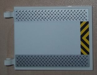 Flag 6 x 5 with Silver Tread Plates and Black and Yellow Danger Stripes Pattern (Sticker) - Set 8638