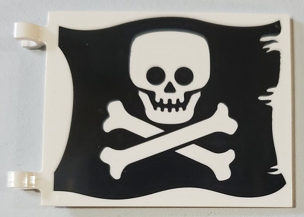 Flag 6 x 5 with Flat Skull and Crossbones (Jolly Roger) Pattern on Both Sides
