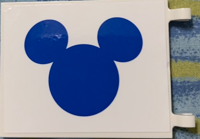 Flag 6 x 5 with Blue Mickey Mouse Head Silhouette Pattern on Both Sides (Stickers) - Set 71044