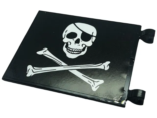Flag 6 x 5 with White Skull and Crossbones (Jolly Roger) Pattern on Both Sides (Stickers) - Set 42118