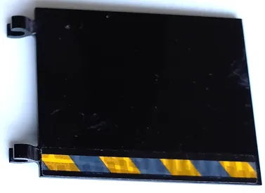 Flag 6 x 5 with Dark Bluish Gray and Yellow Danger Stripes and Tire Marks Pattern Model Left Side (Sticker) - Set 42106