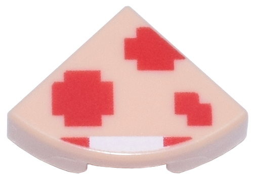 Tile, Round 1 x 1 Quarter with Super Mario Pixelated Super Mushroom Pattern