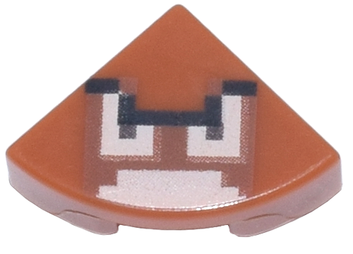 Tile, Round 1 x 1 Quarter with Super Mario Pixelated Goomba Face Pattern
