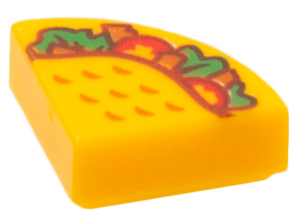 Tile, Round 1 x 1 Quarter with Taco with Sliced Tomatoes Pattern