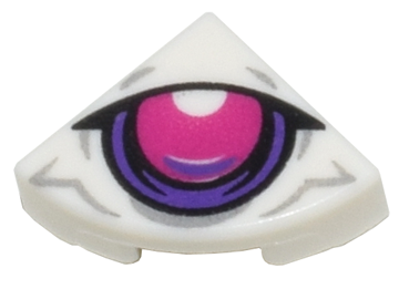 Tile, Round 1 x 1 Quarter with Magenta and Dark Purple Eye and Light Bluish Gray Lines Pattern