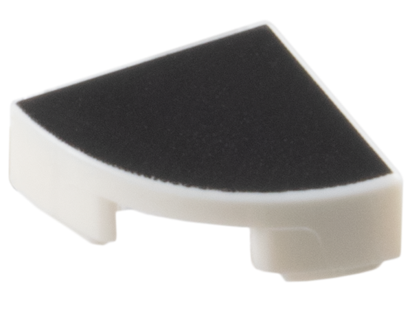 Tile, Round 1 x 1 Quarter with Black Surface Pattern