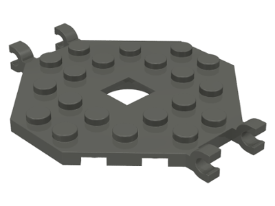 Plate, Modified 6 x 6 Octagonal with Open Center and 4 Clips (Horizontal Grip)
