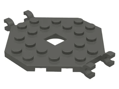 Plate, Modified 6 x 6 Octagonal with Open Center and 4 Clips (Horizontal Grip)