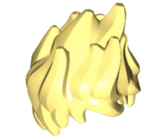 Minifigure, Hair Tousled and Spiked Up Very High