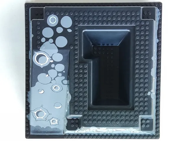 Baseplate, Raised 32 x 32 with Ramp and Pit with Craters Pattern