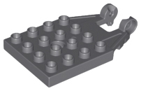 Duplo, Plate 4 x 4 with 16 Studs and Hinge