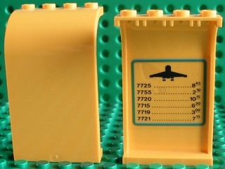 Panel 3 x 4 x 6 Curved Top with Flight Schedule Pattern on Inside (Sticker) - Set 6399