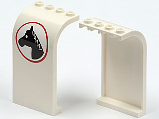 Panel 3 x 4 x 6 Curved Top with Horse Head Facing Left Pattern (Sticker) - Set 7635