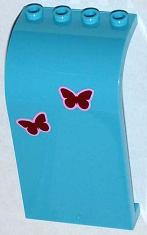 Panel 3 x 4 x 6 Curved Top with 2 Butterflies Pattern (Stickers) - Set 3186