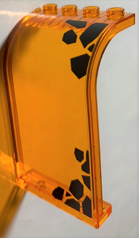 Panel 3 x 4 x 6 Curved Top with Black Rocks Pattern (Sticker) - Set 70631