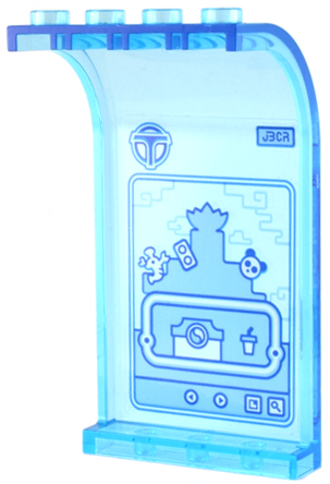 Panel 3 x 4 x 6 Curved Top with Digital Screen Map of City of Lanterns, Train Track, and Airport Shuttle Logo 'T' Pattern (Sticker) - Set 80036