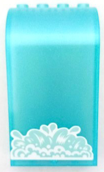 Panel 3 x 4 x 6 Curved Top with White and Light Aqua Splashing Water Foam Pattern (Sticker) - Set 41432