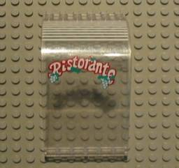 Panel 6 x 6 x 9 Curved Top with 'Ristorante' and White Stripes Pattern (Sticker) - Sets 6376 / 10037