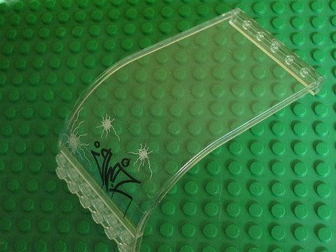 Panel 6 x 6 x 9 Curved Top with Graffiti and Bullet Holes Pattern (Sticker) - Set 5980