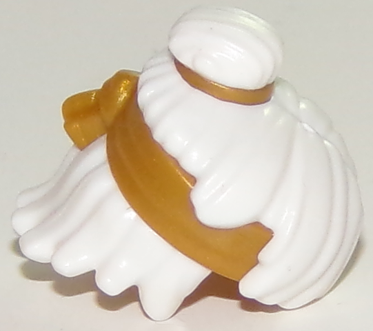 Minifigure, Hair Mid-Length Tousled, Top Knot Bun with Molded Pearl Gold Headband and Hair Tie Pattern