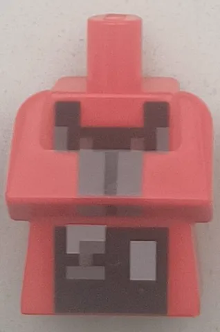 Torso, Modified Long with Folded Arms with Pixelated Black, Dark Bluish Gray, Light Bluish Gray and Reddish Brown Minecraft Mason Villager Pattern