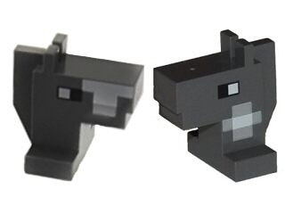 Creature Head Pixelated Horse with Eyes and Side of Neck (Left) and Side of Face (Right) Pattern (Minecraft Horse)