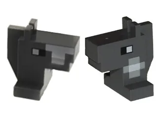 Creature Head Pixelated Horse with Eyes and Side of Neck (Left) and Side of Face (Right) Pattern (Minecraft Horse)