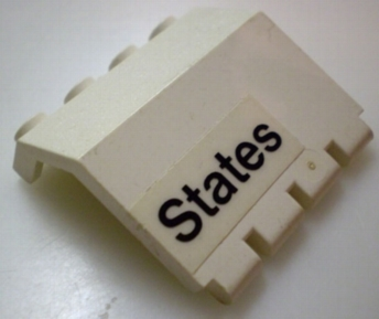 Panel 2 x 4 x 3 1/3 with Hinge with 'States' Pattern (Sticker) - Set 1682