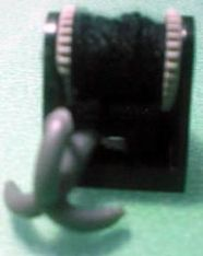 String Reel 2 x 2 Complete with Black String Thin and Dark Bluish Gray Grappling Hook (2585 / 2584 / x77a / 30192)