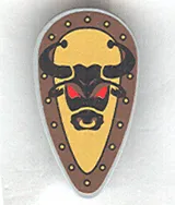 Minifigure, Shield Oval with Bull Head Black on Yellow Pattern (Sticker) - Set 10176